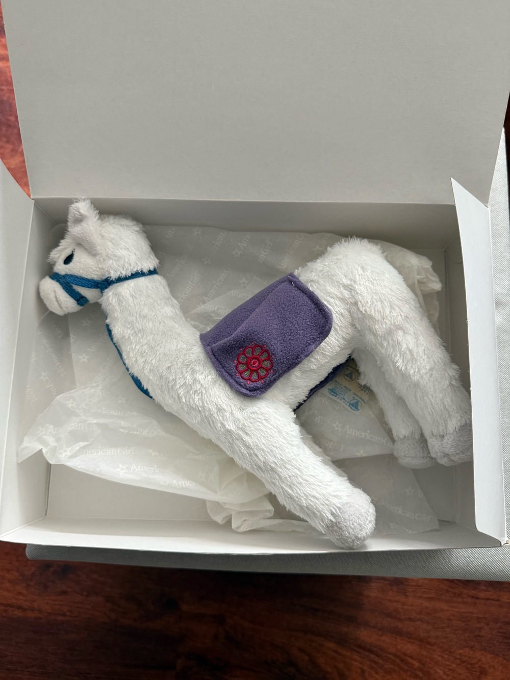 American Girl Starburst Plush Llama with Purple Saddle
